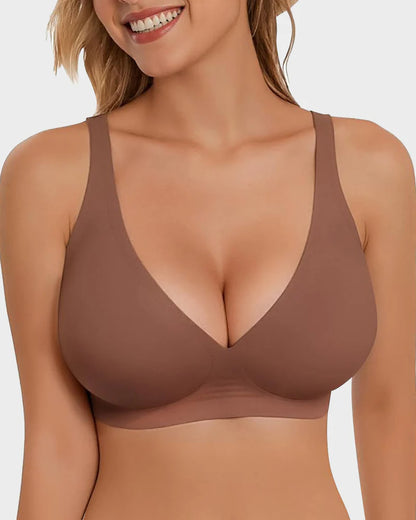 Seamless Jelly Deep V Push-Up Wireless Bra