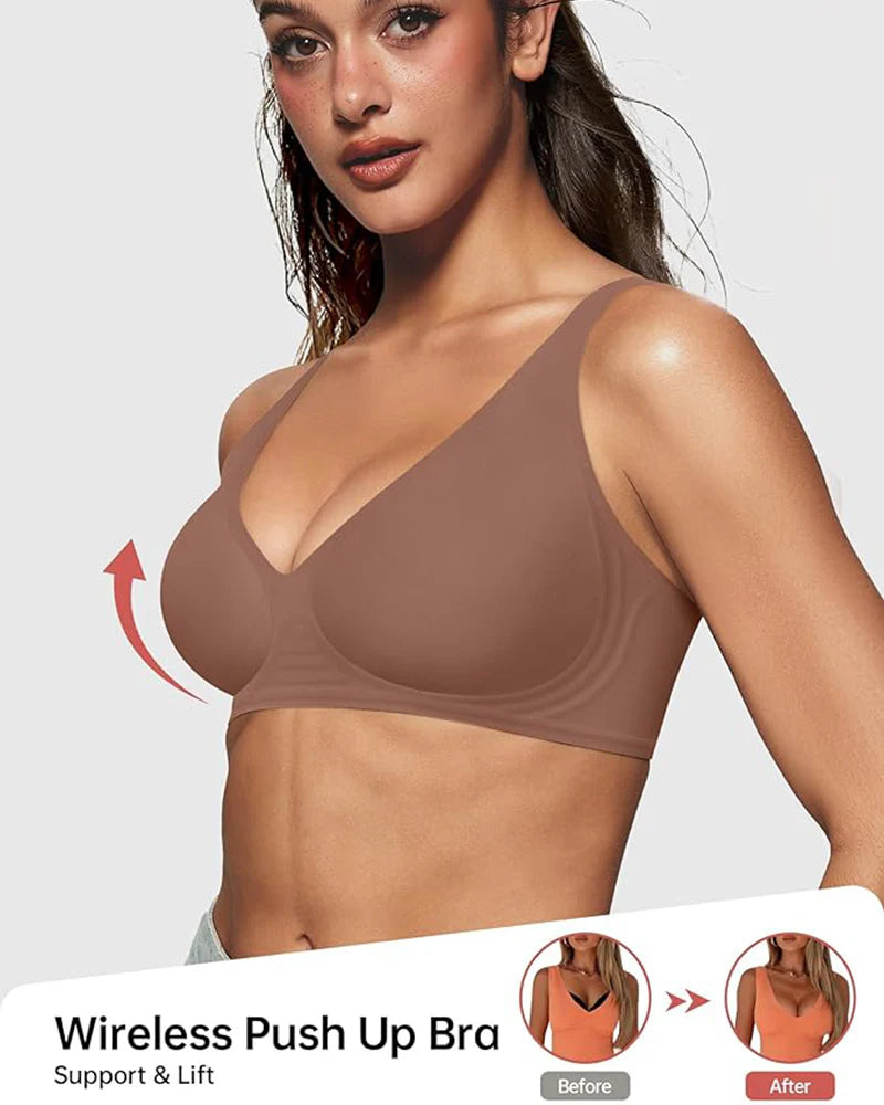 Seamless Jelly Deep V Push-Up Wireless Bra