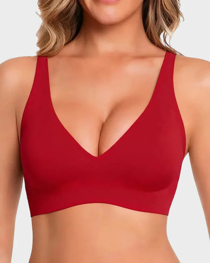 Seamless Jelly Deep V Push-Up Wireless Bra